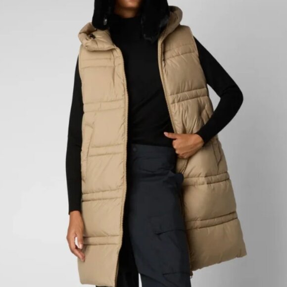 SAVE THE DUCK Jackets & Blazers - Save The Duck Animal Free Hooded Judee Vest in Beige